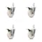Service Caster 4 Inch Nylon Wheel Swivel 7/8 Inch Square Stem Caster Set Total Lock Brake SCC SCC-SQTTL20S414-NYS-78-4 - alternate 1